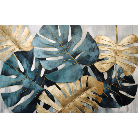 Papel pintado panorámico - Hojas Tropicales