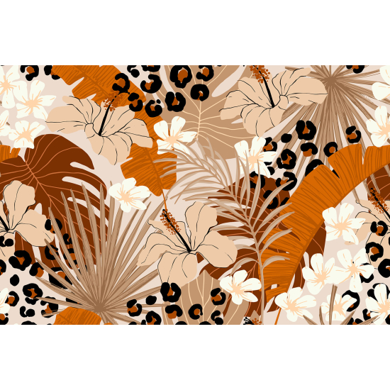 Papel pintado panorámico - Hojas tropicales