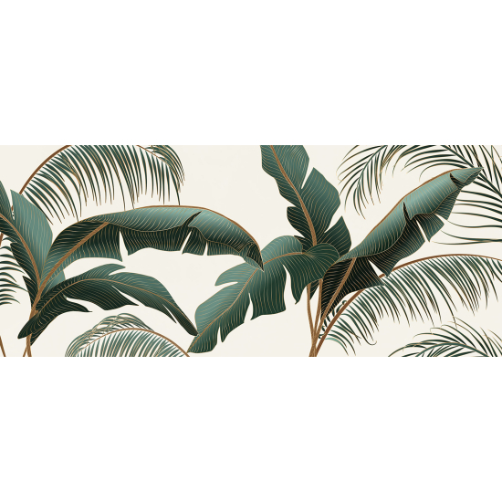 Papel pintado panorámico - Hojas Tropicales