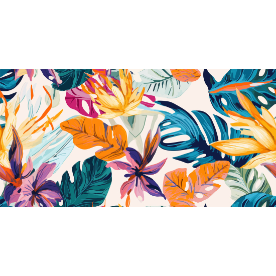 Papel pintado panorámico - Hojas Tropicales