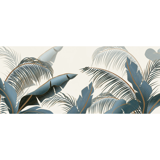 Papel pintado panorámico - Hojas Tropicales