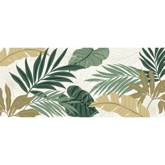 Papel pintado panorámico - Hojas Tropicales