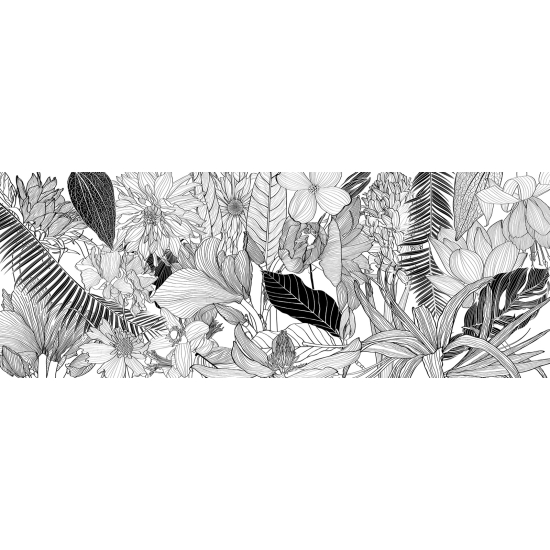 Papel pintado panorámico - Hojas Tropicales