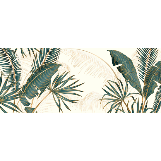 Papel pintado panorámico - Hojas Tropicales