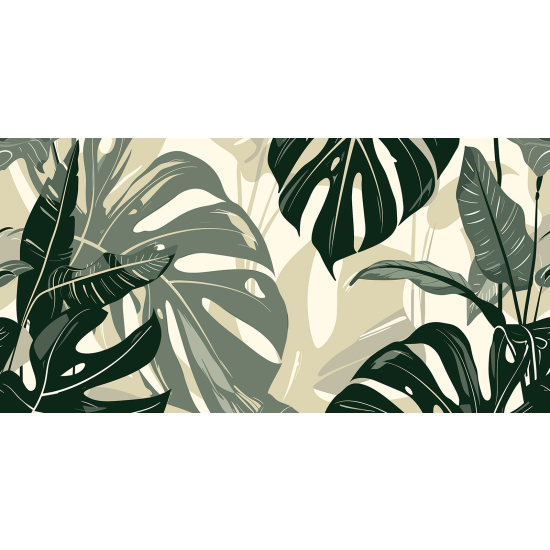 Papel pintado panorámico - Hojas tropicales