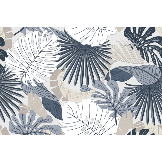 Papel pintado panorámico - Hojas Tropicales