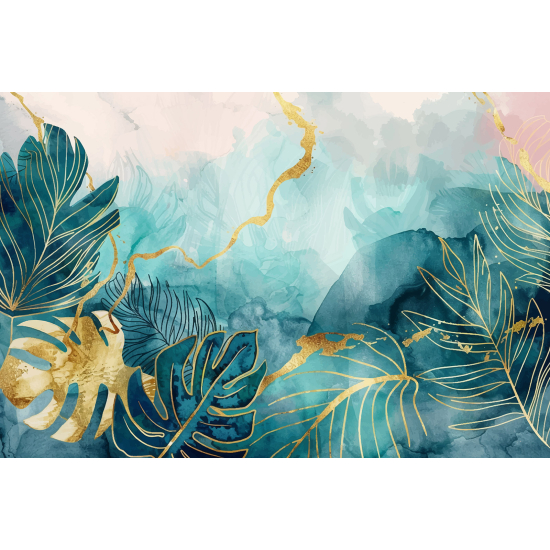 Papel pintado panorámico - Hojas tropicales