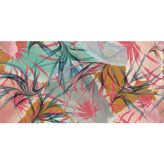 Papel pintado panorámico - Hojas tropicales