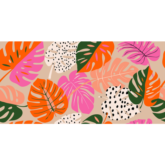 Papel pintado panorámico - Hojas tropicales