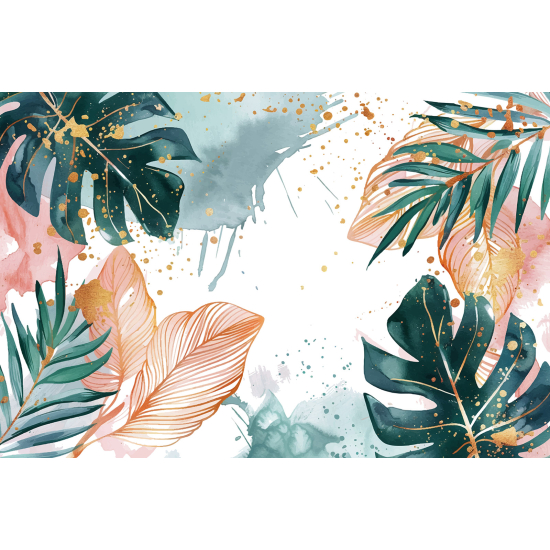 Papel pintado panorámico - Hojas tropicales