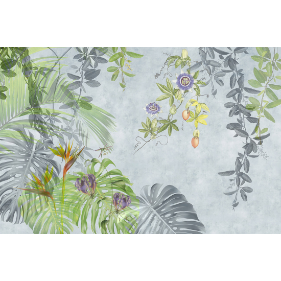 Papel pintado panorámico - Hojas Tropicales