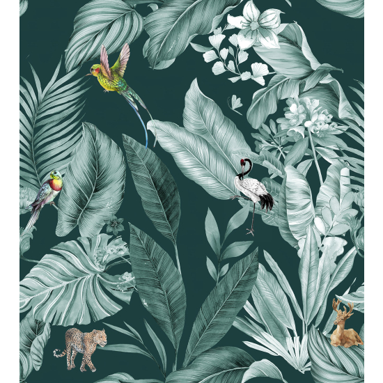 Papel pintado panorámico - Hojas Tropicales