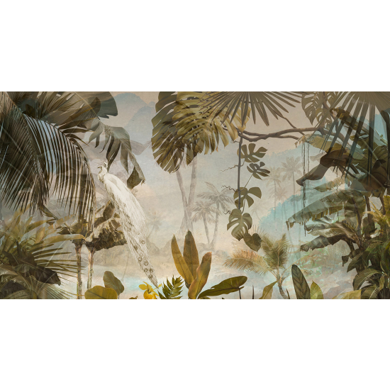 Papel pintado panorámico - Hojas Tropicales