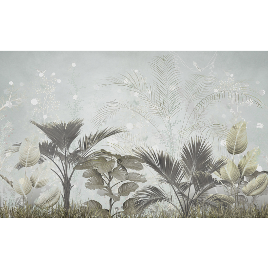 Papel pintado panorámico - Hojas Tropicales