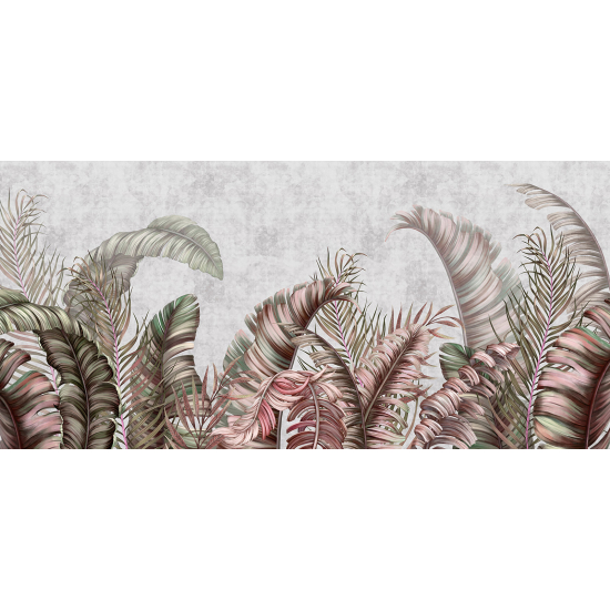 Papel pintado panorámico - Hojas Tropicales