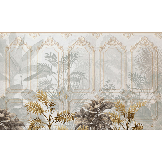 Papel pintado panorámico - Hojas Tropicales