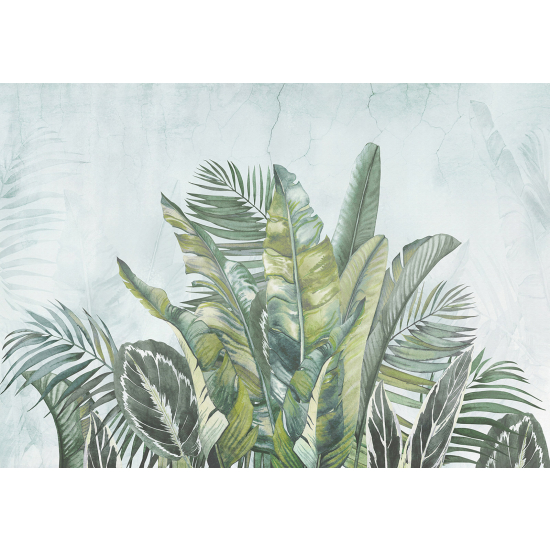Papel pintado panorámico - Hojas Tropicales