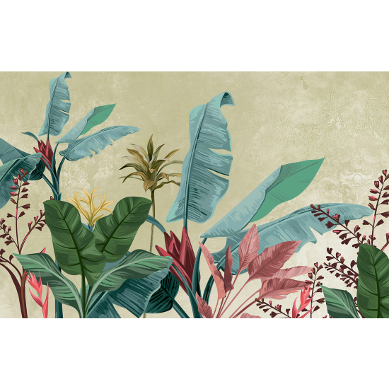 Papel pintado panorámico - Hojas Tropicales