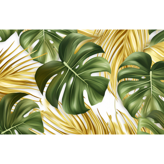 Papel pintado panorámico - Hojas Tropicales