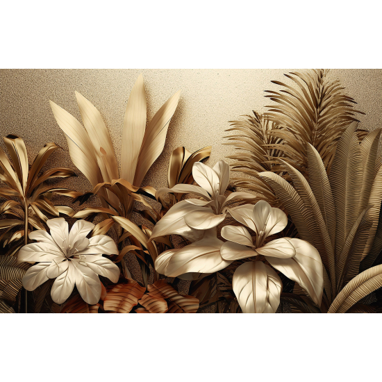 Papel pintado panorámico - Hojas Tropicales