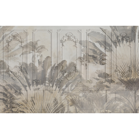 Papel pintado panorámico - Hojas Tropicales
