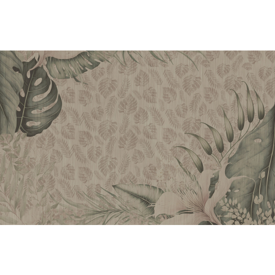 Papel pintado panorámico - Hojas Tropicales