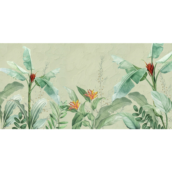 Papel pintado panorámico - Hojas Tropicales