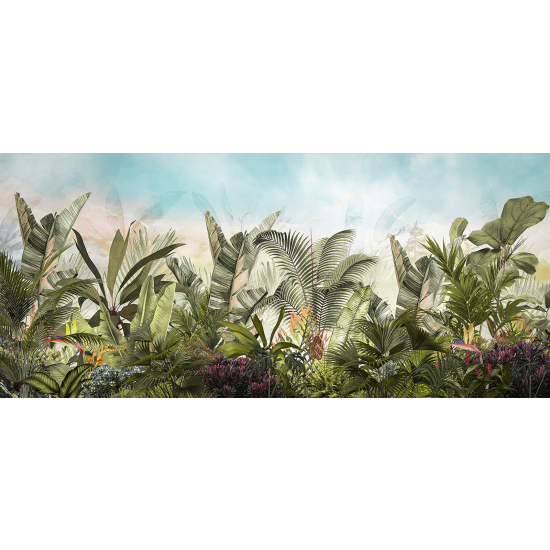 Papel pintado panorámico - Hojas Tropicales