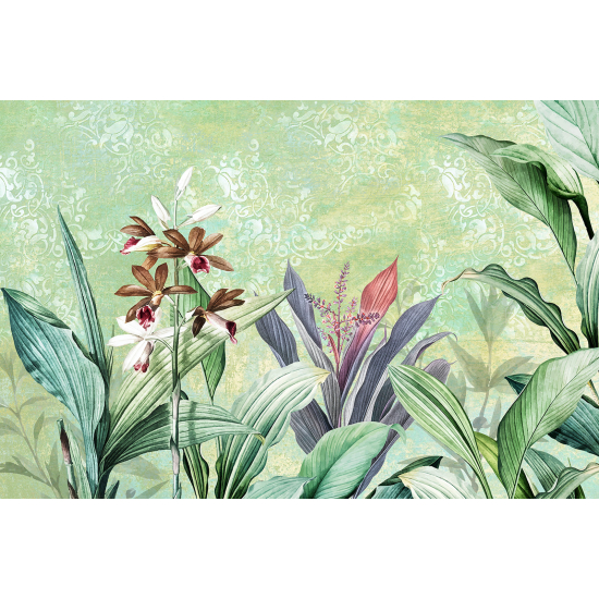 Papel pintado panorámico - Hojas Tropicales