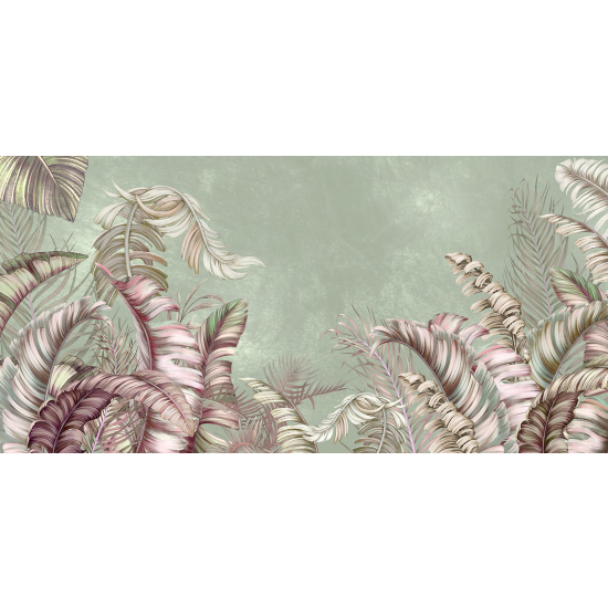 Papel pintado panorámico - Hojas Tropicales