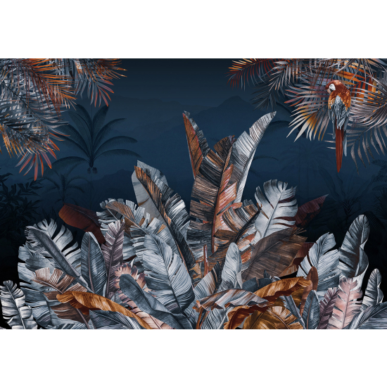 Papel pintado panorámico - Hojas Tropicales