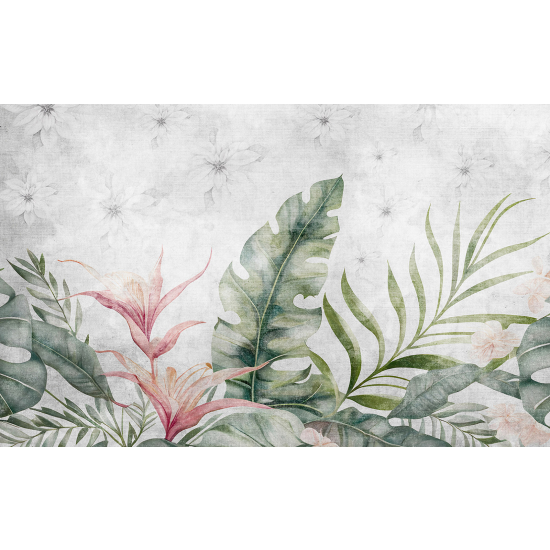 Papel pintado panorámico - Hojas Tropicales