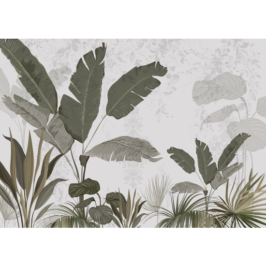 Papel pintado panorámico - Hojas Tropicales