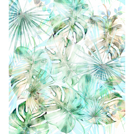 Papel pintado panorámico - Hojas Tropicales