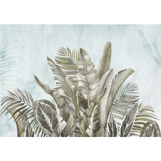 Papel pintado panorámico - Hojas Tropicales