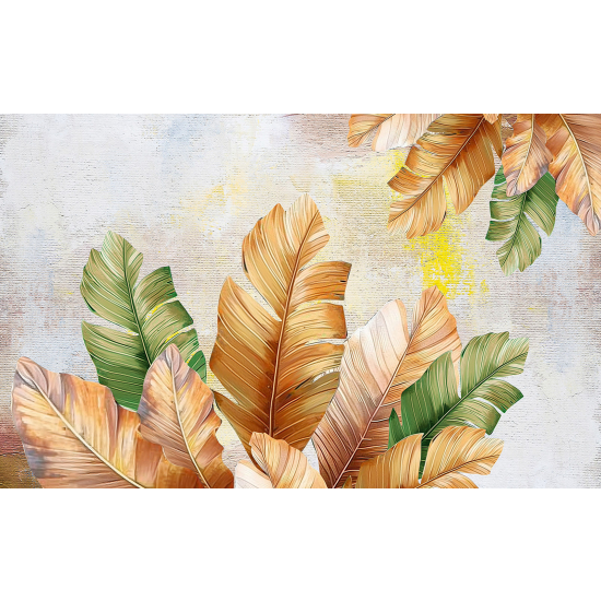 Papel pintado panorámico - Hojas Tropicales
