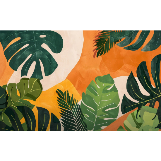 Papel pintado panorámico - Hojas tropicales