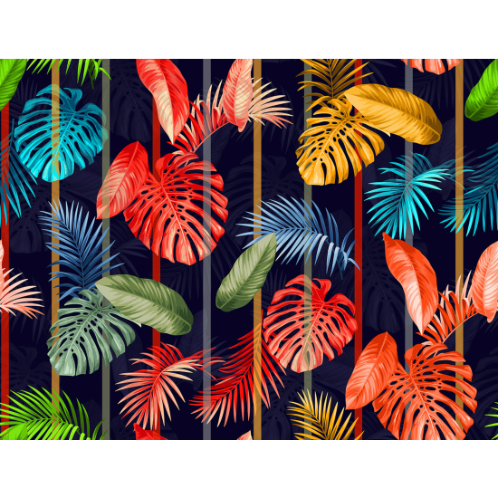 Papel pintado panorámico - Hojas tropicales