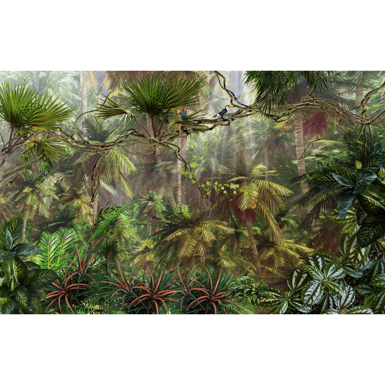 Papel pintado panorámico - Hojas tropicales