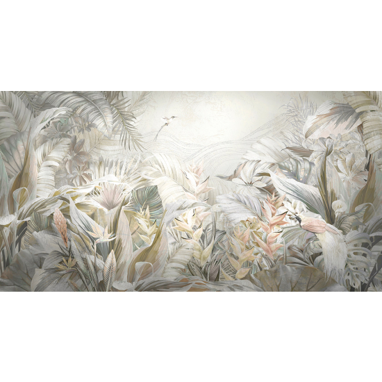 Papel pintado panorámico - Hojas tropicales