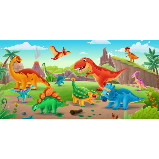 Papel pintado panorámico Infantil - Dinosaurios