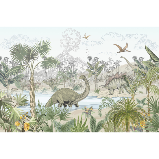 Papel pintado panorámico Infantil - Dinosaurios
