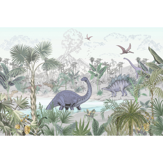 Papel pintado panorámico Infantil - Dinosaurios