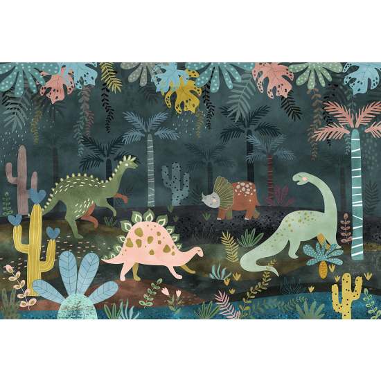 Papel pintado panorámico Infantil - Dinosaurios