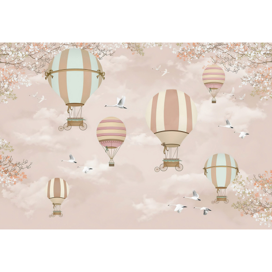 Papel pintado panorámico Infantil - Globos aerostáticos