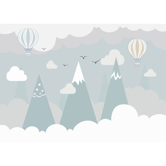 Papel pintado panorámico Infantil - Globos aerostáticos
