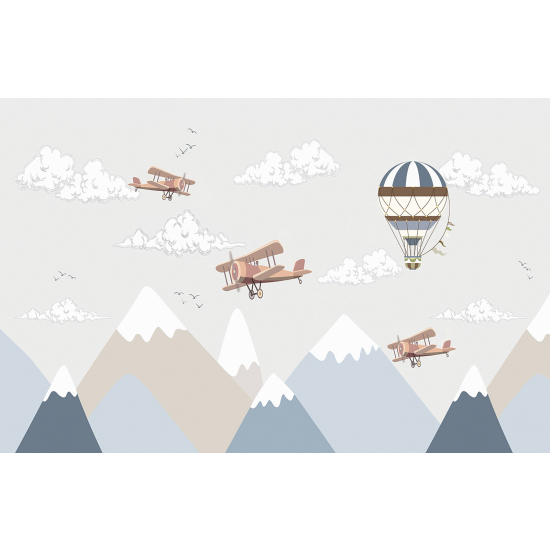 Papel pintado panorámico Infantil - Globos aerostáticos