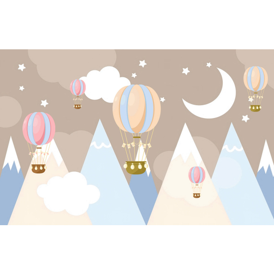 Papel pintado panorámico Infantil - Globos aerostáticos