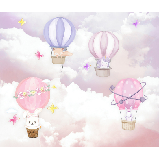 Papel pintado panorámico Infantil - Globos aerostáticos