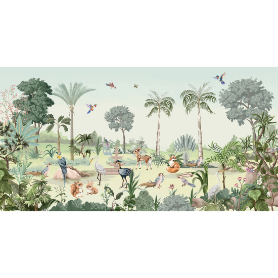 Papel pintado panorámico infantil - Jardín de Animales